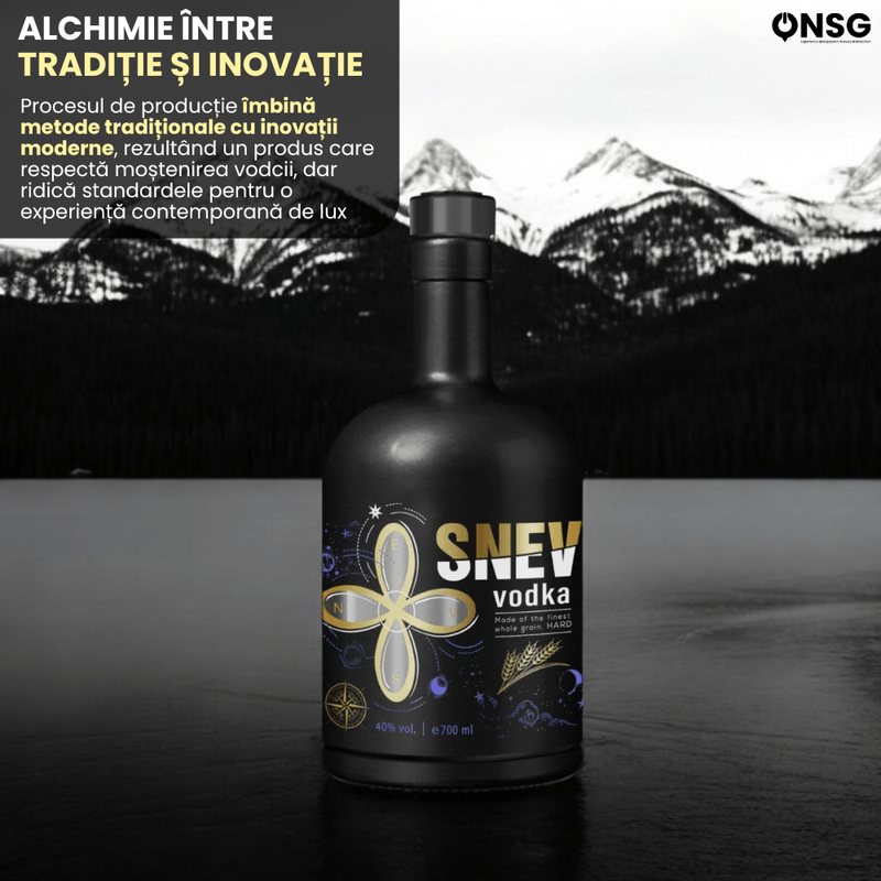 Market - Bauturi - Bauturi alcoolice - Vodka - Vodka SNEV™ by ONSG® Hard, Vodka Premium din Alcool de Cereale cu Grad Lux, 700ml, Gust Robust, Ingrediente Naturale, Fulgi de Ovaz Si Miere - Infinity.ro
