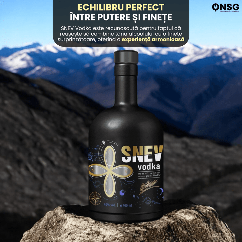 Market - Bauturi - Bauturi alcoolice - Vodka - Vodka SNEV™ by ONSG® Hard, Vodka Premium din Alcool de Cereale cu Grad Lux, 700ml, Gust Robust, Ingrediente Naturale, Fulgi de Ovaz Si Miere - Infinity.ro