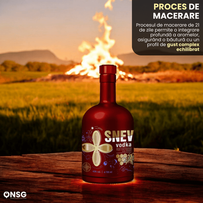 Market - Bauturi - Bauturi alcoolice - Vodka - Vodka SNEV™ by ONSG® cu Miere si Ardei Iute, Alcool Premium, Calitate Inalta, Aroma Unica, Infuzie Naturala, Gust Deosebit, Experienta Senzationala - Infinity.ro