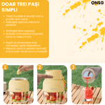 Electronice si Electrocasnice - Electrocasnice bucatarie - Mixere, tocatoare & roboti de bucatarie - Blendere si mini tocatoare - Mini Blender Multifunctional Wireless FreshFusion Pro ONSG®, Motor Puternic, Design Ergonomic, Anti-Alunecare, Capacitate 800ml, Cablu Tip C, Galben - Infinity.ro