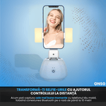 Laptop, Telefoane si Tablete - Telefoane mobile si accesorii - Accesorii Telefoane - Suport si docking telefoane - Suport Inteligent Telefon 360Capture SmartTrack ONSG®, Urmarire Faciala, Fotografiere, Rotire 360 Grade, Schimbare Pozitie, Bluetooth, Alb - Infinity.ro