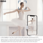 Laptop, Telefoane si Tablete - Telefoane mobile si accesorii - Accesorii Telefoane - Suport si docking telefoane - Suport Inteligent Telefon 360Capture SmartTrack ONSG®, Urmarire Faciala, Fotografiere, Rotire 360 Grade, Schimbare Pozitie, Bluetooth, Alb - Infinity.ro