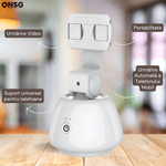 Laptop, Telefoane si Tablete - Telefoane mobile si accesorii - Accesorii Telefoane - Suport si docking telefoane - Suport Inteligent Telefon 360Capture SmartTrack ONSG®, Urmarire Faciala, Fotografiere, Rotire 360 Grade, Schimbare Pozitie, Bluetooth, Alb - Infinity.ro