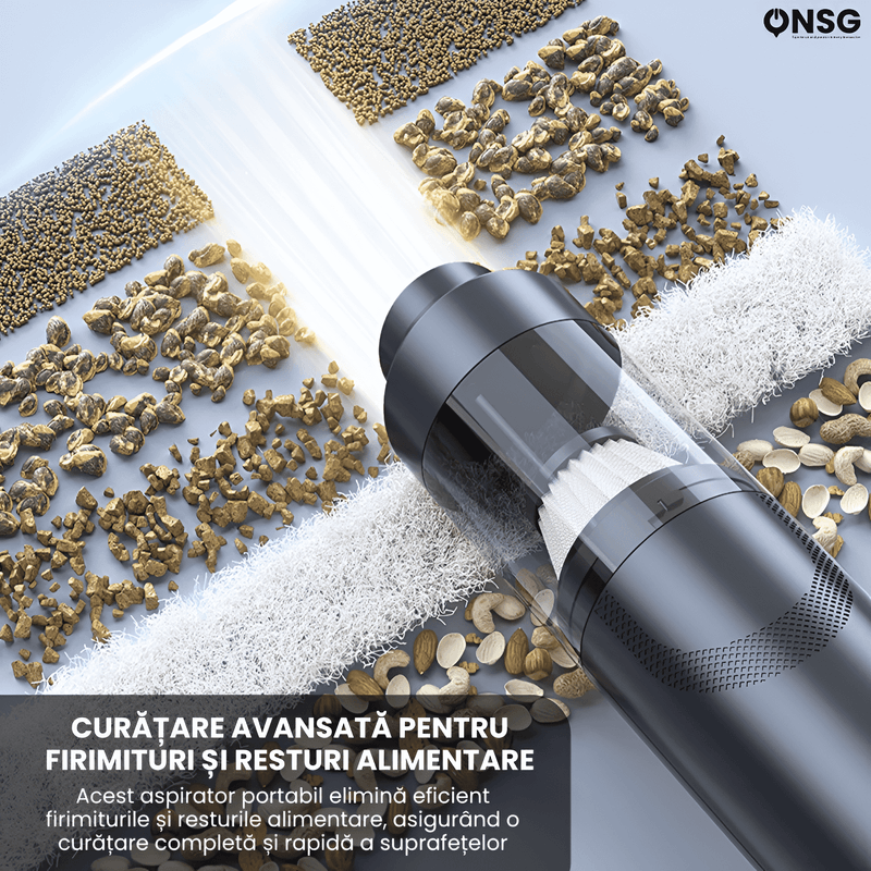 Auto si Moto - Intretinere auto - Aspiratoare auto - Aspirator Portabil TurboVac CleanTech ONSG®, Uz Casnic si Auto, Putere Mare de Aspiratie, 16000PA - Infinity.ro