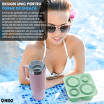 Casa si Gradina - Bucatarie si vesela - Accesorii bar - Forme cuburi de gheata - Forma Cuburi Gheata Cilindrice ONSG®, Silicon Flexibil, pentru Termosuri si Pahare de 0.6-1.2 Litri, Verde - Infinity.ro