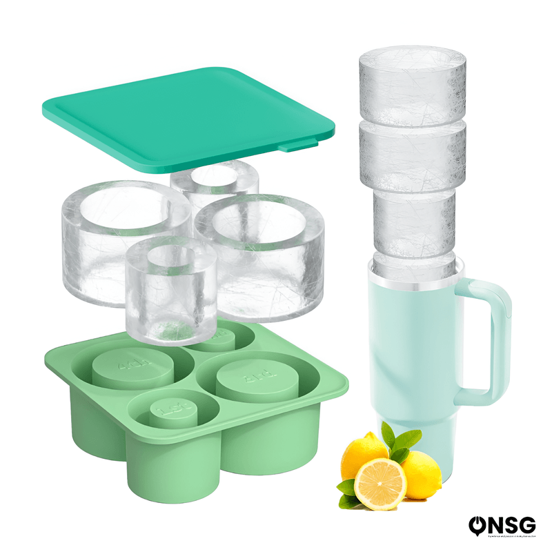Casa si Gradina - Bucatarie si vesela - Accesorii bar - Forme cuburi de gheata - Forma Cuburi Gheata Cilindrice ONSG®, Silicon Flexibil, pentru Termosuri si Pahare de 0.6-1.2 Litri, Verde - Infinity.ro