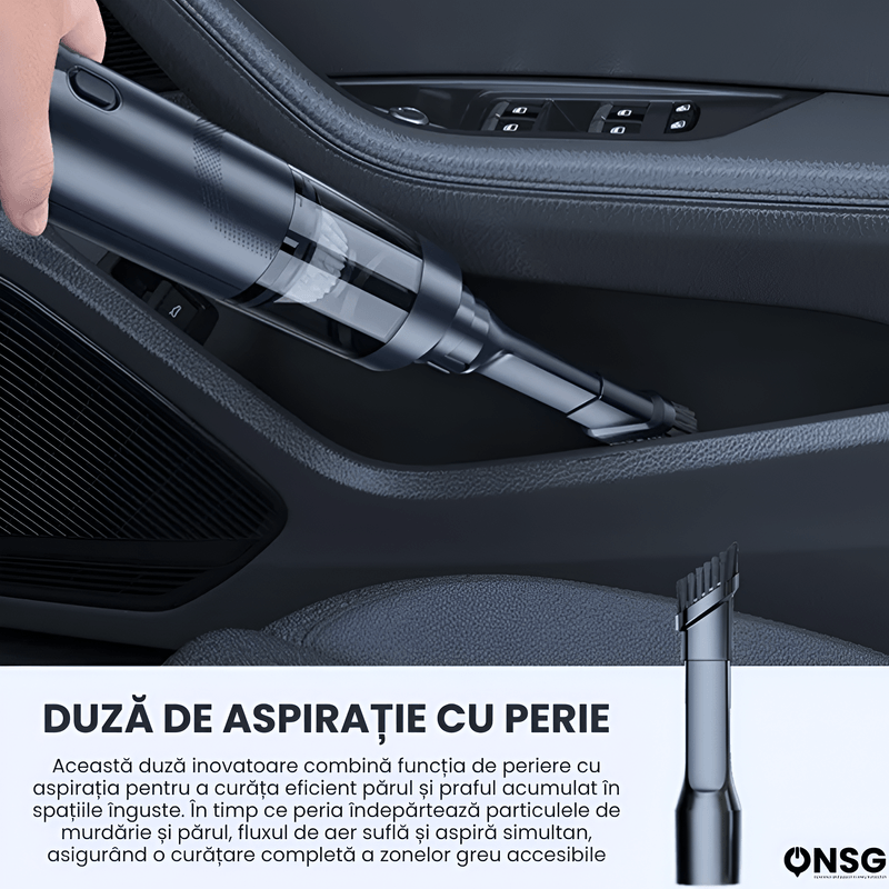 Auto si Moto - Intretinere auto - Aspiratoare auto - Aspirator Portabil TurboVac CleanTech ONSG®, Uz Casnic si Auto, Putere Mare de Aspiratie, 16000PA - Infinity.ro