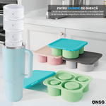 Casa si Gradina - Bucatarie si vesela - Accesorii bar - Forme cuburi de gheata - Forma Cuburi Gheata Cilindrice ONSG®, Silicon Flexibil, pentru Termosuri si Pahare de 0.6-1.2 Litri, Verde - Infinity.ro