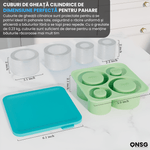 Casa si Gradina - Bucatarie si vesela - Accesorii bar - Forme cuburi de gheata - Forma Cuburi Gheata Cilindrice ONSG®, Silicon Flexibil, pentru Termosuri si Pahare de 0.6-1.2 Litri, Verde - Infinity.ro