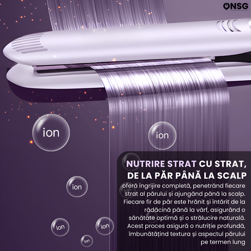 Ingrijire personala si Cosmetice - Aparate & accesorii ingrijire personala - Hair styling - Placi de indreptat parul - Placa de Indreptat Parul STYLOVIA PRO by ONSG®, NTC Plus Heat, Incalzire Rapida, Material Ceramica Ionizata, 160°C-220°C, Alb - Infinity.ro