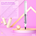 Ingrijire personala si Cosmetice - Aparate & accesorii ingrijire personala - Hair styling - Placi de indreptat parul - Placa de Indreptat Parul STYLOVIA PRO by ONSG®, NTC Plus Heat, Incalzire Rapida, Material Ceramica Ionizata, 160°C-220°C, Alb - Infinity.ro