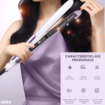 Ingrijire personala si Cosmetice - Aparate & accesorii ingrijire personala - Hair styling - Placi de indreptat parul - Placa de Indreptat Parul STYLOVIA PRO by ONSG®, NTC Plus Heat, Incalzire Rapida, Material Ceramica Ionizata, 160°C-220°C, Alb - Infinity.ro