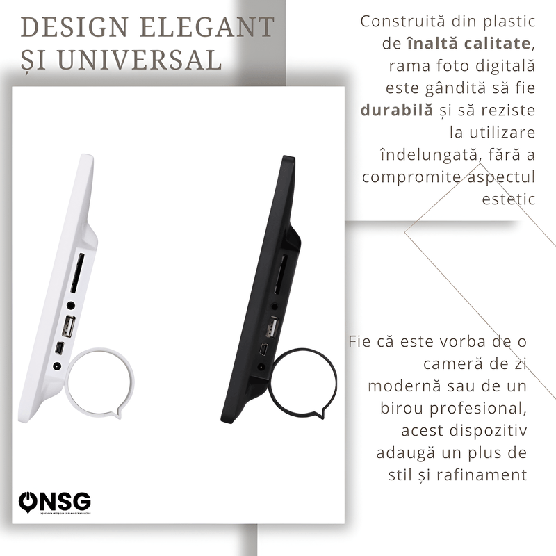 TV, Audio-Video si Foto - Aparate foto si accesorii - Accesorii foto si video - Rame foto digitale - Rama Foto Digitala Smart Cloud de 10 Inch by ONSG®, Multifunctionala, HD, Alb - Infinity.ro