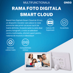 TV, Audio-Video si Foto - Aparate foto si accesorii - Accesorii foto si video - Rame foto digitale - Rama Foto Digitala Smart Cloud de 10 Inch by ONSG®, Multifunctionala, HD, Alb - Infinity.ro