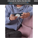 Laptop, Telefoane si Tablete - Telefoane mobile si accesorii - Accesorii Telefoane - Incarcatoare telefoane - Incarcator wireless Apple MagSafe by ONSG®, cablu USB Type-C 1m, 15W, Alb - Infinity.ro