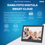 TV, Audio-Video si Foto - Aparate foto si accesorii - Accesorii foto si video - Rame foto digitale - Rama Foto Digitala Smart Cloud de 10 Inch by ONSG®, Multifunctionala, HD, Negru - Infinity.ro