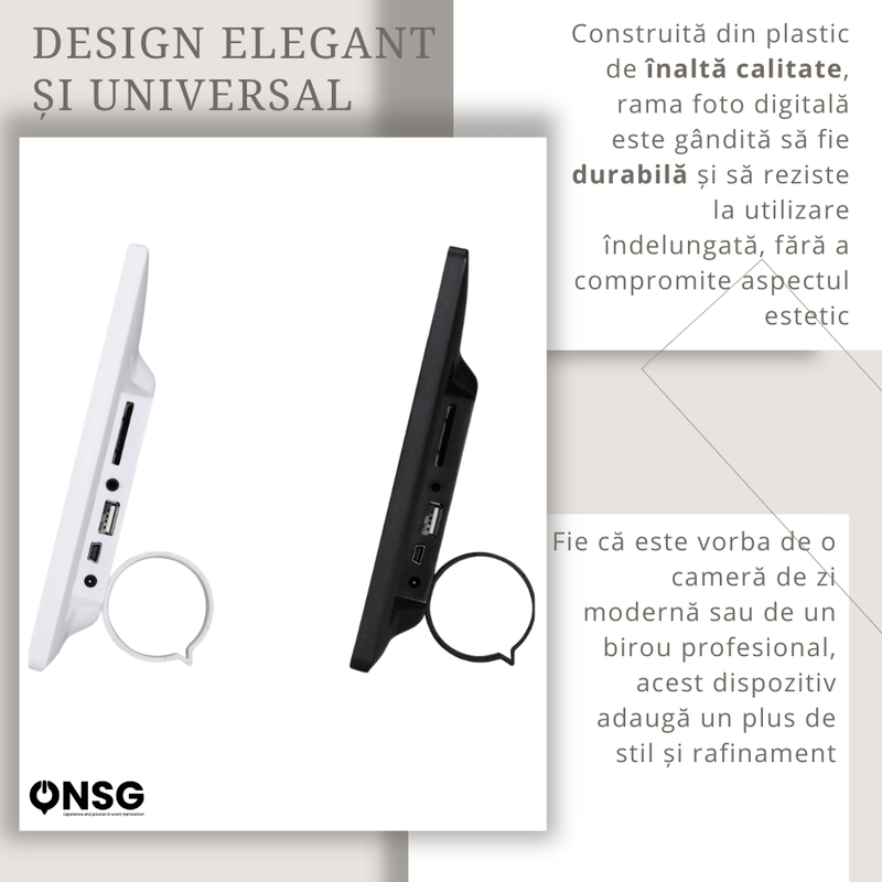 TV, Audio-Video si Foto - Aparate foto si accesorii - Accesorii foto si video - Rame foto digitale - Rama Foto Digitala Smart Cloud de 10 Inch by ONSG®, Multifunctionala, HD, Negru - Infinity.ro