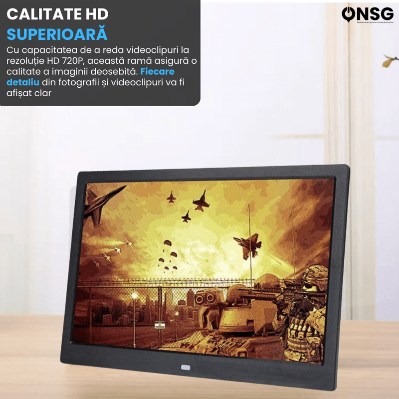TV, Audio-Video si Foto - Aparate foto si accesorii - Accesorii foto si video - Rame foto digitale - Rama Foto Digitala Smart Cloud de 10 Inch by ONSG®, Multifunctionala, HD, Negru - Infinity.ro