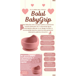 Jucarii, Copii si Bebe - Hrana si alaptare - Biberoane, suzete si accesorii hranire - Articole hranire bebelusi - Bol Mancare Bebelusi BabyGrip ONSG®, Siguranta si Confort, Ventuza Puternica si Design Ergonomic din Silicon BPA Free, Roz - Infinity.ro