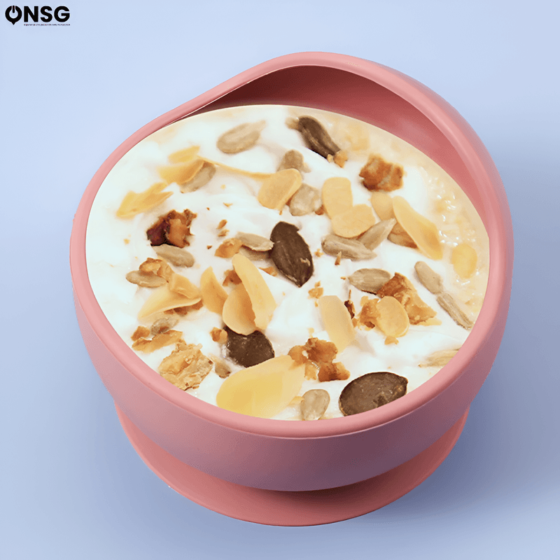 Jucarii, Copii si Bebe - Hrana si alaptare - Biberoane, suzete si accesorii hranire - Articole hranire bebelusi - Bol Mancare Bebelusi BabyGrip ONSG®, Siguranta si Confort, Ventuza Puternica si Design Ergonomic din Silicon BPA Free, Roz - Infinity.ro