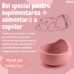 Jucarii, Copii si Bebe - Hrana si alaptare - Biberoane, suzete si accesorii hranire - Articole hranire bebelusi - Bol Mancare Bebelusi BabyGrip ONSG®, Siguranta si Confort, Ventuza Puternica si Design Ergonomic din Silicon BPA Free, Roz - Infinity.ro