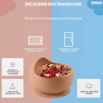 Jucarii, Copii si Bebe - Hrana si alaptare - Biberoane, suzete si accesorii hranire - Articole hranire bebelusi - Bol Mancare Bebelusi BabyGrip ONSG®, Siguranta si Confort, Ventuza Puternica si Design Ergonomic din Silicon BPA Free, Roz - Infinity.ro