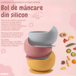 Jucarii, Copii si Bebe - Hrana si alaptare - Biberoane, suzete si accesorii hranire - Articole hranire bebelusi - Bol Mancare Bebelusi BabyGrip ONSG®, Siguranta si Confort, Ventuza Puternica si Design Ergonomic din Silicon BPA Free, Roz - Infinity.ro