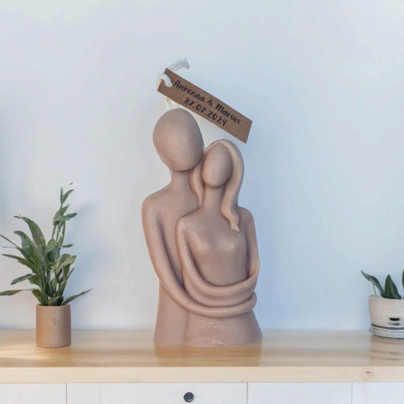 Market - Cadouri - Cadouri personalizate - Marturii de Nunta elegante lumanare cuplu personalizata - Infinity.ro