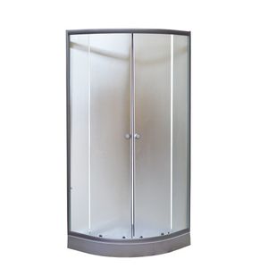 Cabina dus cu cadita semirotunda 90/90 cm alba
