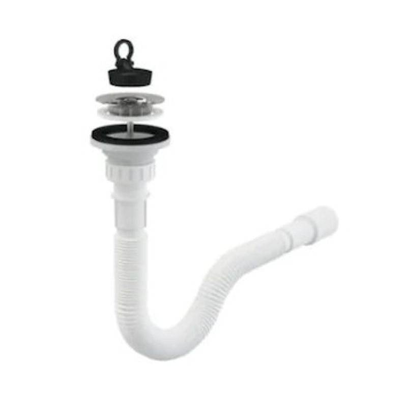 Casa si Gradina - Sanitare - Chiuveta bucatarie si accesorii - Chiuvete bucatarie - Set chiuveta masca cuva stanga 80x50 cm baterie lebada si sifon de scurgere - Infinity.ro