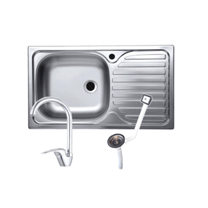 Set chiuveta blat plus baterie lebada si sifon ,inox,cuva stanga , 42x76 cm,anticalcar cu izolatie,preaplin