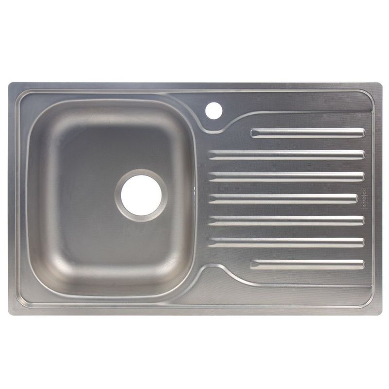 Casa si Gradina - Sanitare - Chiuveta bucatarie si accesorii - Chiuvete bucatarie - Set chiuveta blat plus baterie lebada si sifon ,inox,cuva stanga , 42x76 cm,anticalcar cu izolatie,preaplin - Infinity.ro