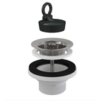 Casa si Gradina - Sanitare - Lavoar baie si accesorii - Baterii sanitare - Racord flexibil 1,1/2″ x 40/50 Ani Plast, piulita din plastic + ventil chiuveta cu sita din otel inoxidabil ,A33 - Infinity.ro