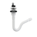 Casa si Gradina - Sanitare - Lavoar baie si accesorii - Baterii sanitare - Racord flexibil 1,1/2″ x 40/50 Ani Plast, piulita din plastic + ventil chiuveta cu sita din otel inoxidabil ,A33 - Infinity.ro