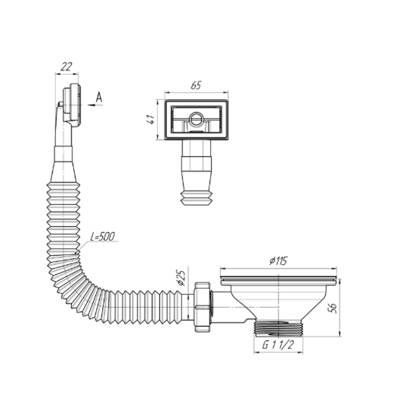 Casa si Gradina - Sanitare - Lavoar baie si accesorii - Baterii sanitare - Sifon ,ventil cu preaplin  3,1/2″ , Ani Plast, N305PLEU, pentru chiuveta ,cu gratar si rozeta,scurgere Ø90 - Infinity.ro