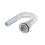 Casa si Gradina - Sanitare - Lavoar baie si accesorii - Accesorii baterii sanitare - Racord flexibil 1,1/2″ x 40 Raulconstruct, piulita din plastic + ventil chiuveta cu sita din otel inoxidabil ,A33 - Infinity.ro