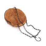 Casa si Gradina/Gradinarit si plante/Plante si ghivece/Ghivece si suporturi - Cos suspendat pentru flori, maro, otel si fibra nuca de cocos, cu lant si carlig, 20cm - Infinity.ro