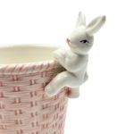 Casa si Gradina - Decoratiuni - Obiecte decorative - Accesorii decorative - Cos decorativ, pentru Paste, din portelan, culoarea roz, 11x11x13 cm - Infinity.ro