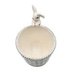 Casa si Gradina - Decoratiuni - Obiecte decorative - Accesorii decorative - Cos decorativ, pentru Paste, din portelan, culoarea gri, 11x11x13 cm - Infinity.ro