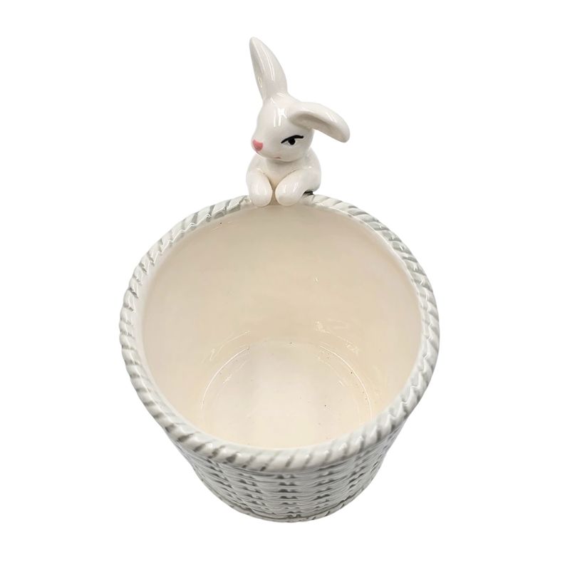 Casa si Gradina - Decoratiuni - Obiecte decorative - Accesorii decorative - Cos decorativ, pentru Paste, din portelan, culoarea gri, 11x11x13 cm - Infinity.ro