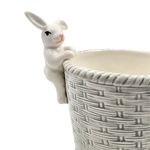 Casa si Gradina - Decoratiuni - Obiecte decorative - Accesorii decorative - Cos decorativ, pentru Paste, din portelan, culoarea gri, 11x11x13 cm - Infinity.ro