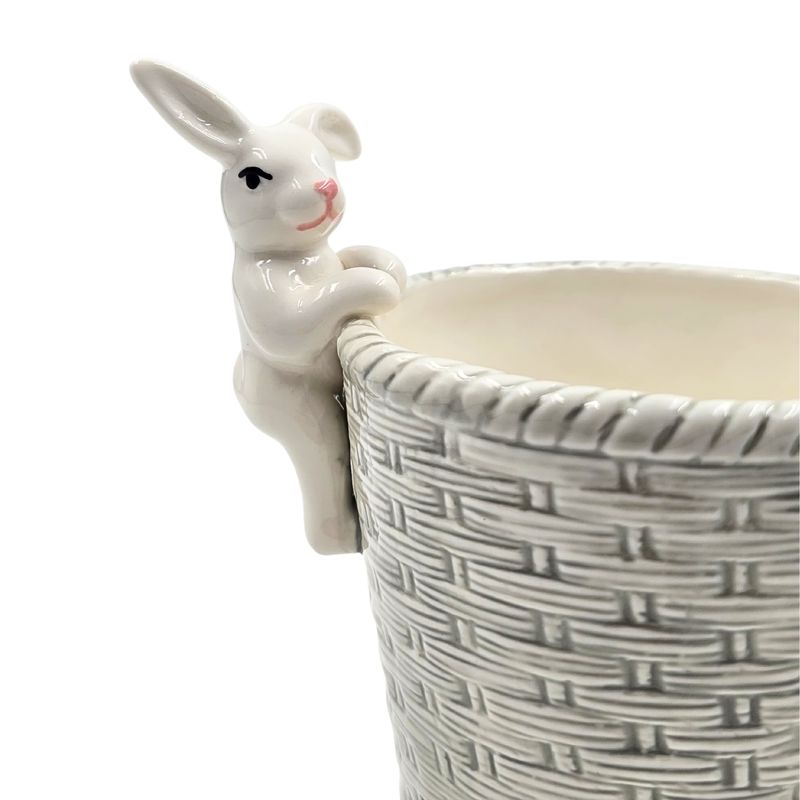 Casa si Gradina - Decoratiuni - Obiecte decorative - Accesorii decorative - Cos decorativ, pentru Paste, din portelan, culoarea gri, 11x11x13 cm - Infinity.ro