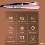 Ingrijire personala si Cosmetice - Aparate & accesorii ingrijire personala - Hair styling - Placi de indreptat parul - Placa de Par Profesionala de Indreptat GlamorStyle Pro ONSG®, Ioni Negativi, Ceramica, Control Temperatura,  Roz - Infinity.ro