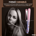 Ingrijire personala si Cosmetice - Aparate & accesorii ingrijire personala - Hair styling - Placi de indreptat parul - Placa de Par Profesionala de Indreptat GlamorStyle Pro ONSG®, Ioni Negativi, Ceramica, Control Temperatura,  Roz - Infinity.ro