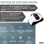 Ingrijire personala si Cosmetice - Aparate & accesorii ingrijire personala - Aparate cosmetice - Aparate pentru manichiura-pedichiura - Lampa LED Profesionala pentru Unghii DiamongGlow ONSG®, 168W, Uscare Rapida, Tehnologie Avansata, Design Ergonomic - Infinity.ro
