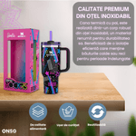 Casa si Gradina - Bucatarie si vesela - Accesorii bar - Termosuri si Cani termos - Cana Termos Stanley Quencher H2.0 Flowstate Editia Barbie '80S ROCKERS by ONSG® din Otel Inoxidabil, 1180ml - Infinity.ro