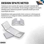 PC, gaming si accesorii - Periferice PC - Tastaturi - Tastatura Pliabila Bluetooth TouchKey Ultra ONSG®, Touchpad 2 Click-uri, Android Windows iOS Smart TV - Infinity.ro