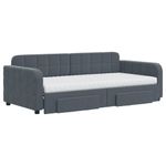 Casa si Gradina - Mobilier - Paturi si accesorii - Paturi - Pat de zi cu extensie si sertare, gri inchis, 90x190cm catifea - Infinity.ro