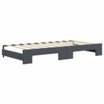 Casa si Gradina - Mobilier - Paturi si accesorii - Paturi - Pat de zi cu extensie si sertare, gri inchis, 90x190cm catifea - Infinity.ro