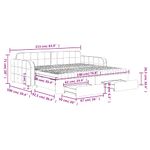 Casa si Gradina - Mobilier - Paturi si accesorii - Paturi - Pat de zi cu extensie si sertare, gri inchis, 90x190cm catifea - Infinity.ro